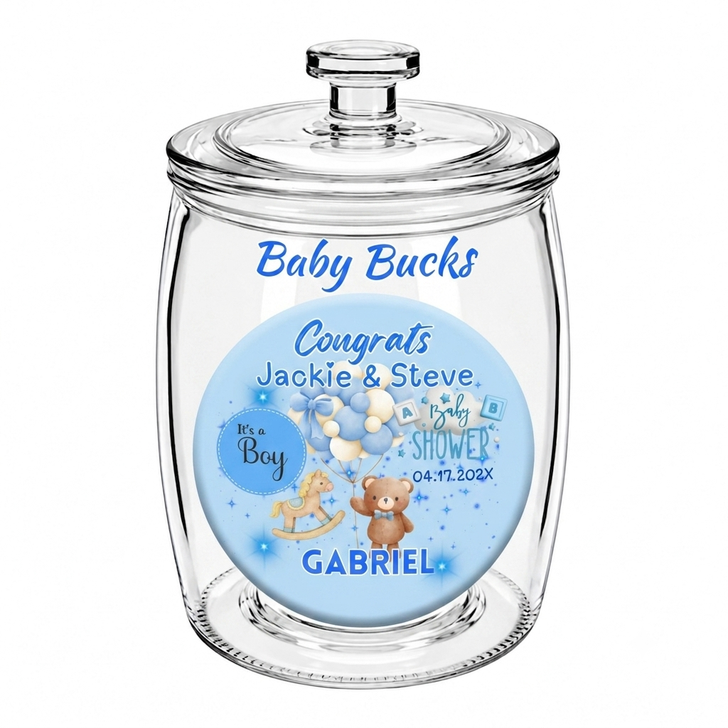 Custom Cash & Money Gift Jar Baby Bucks