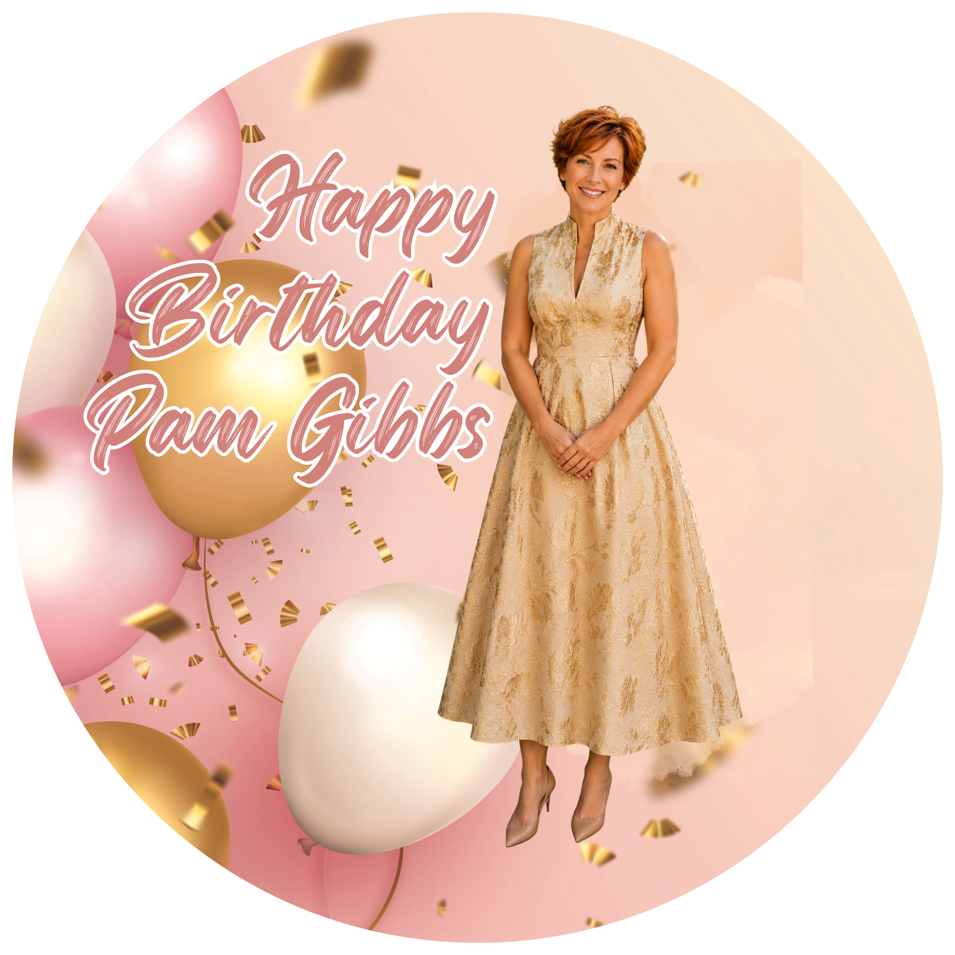 Birthday Photo Buttons Elegant