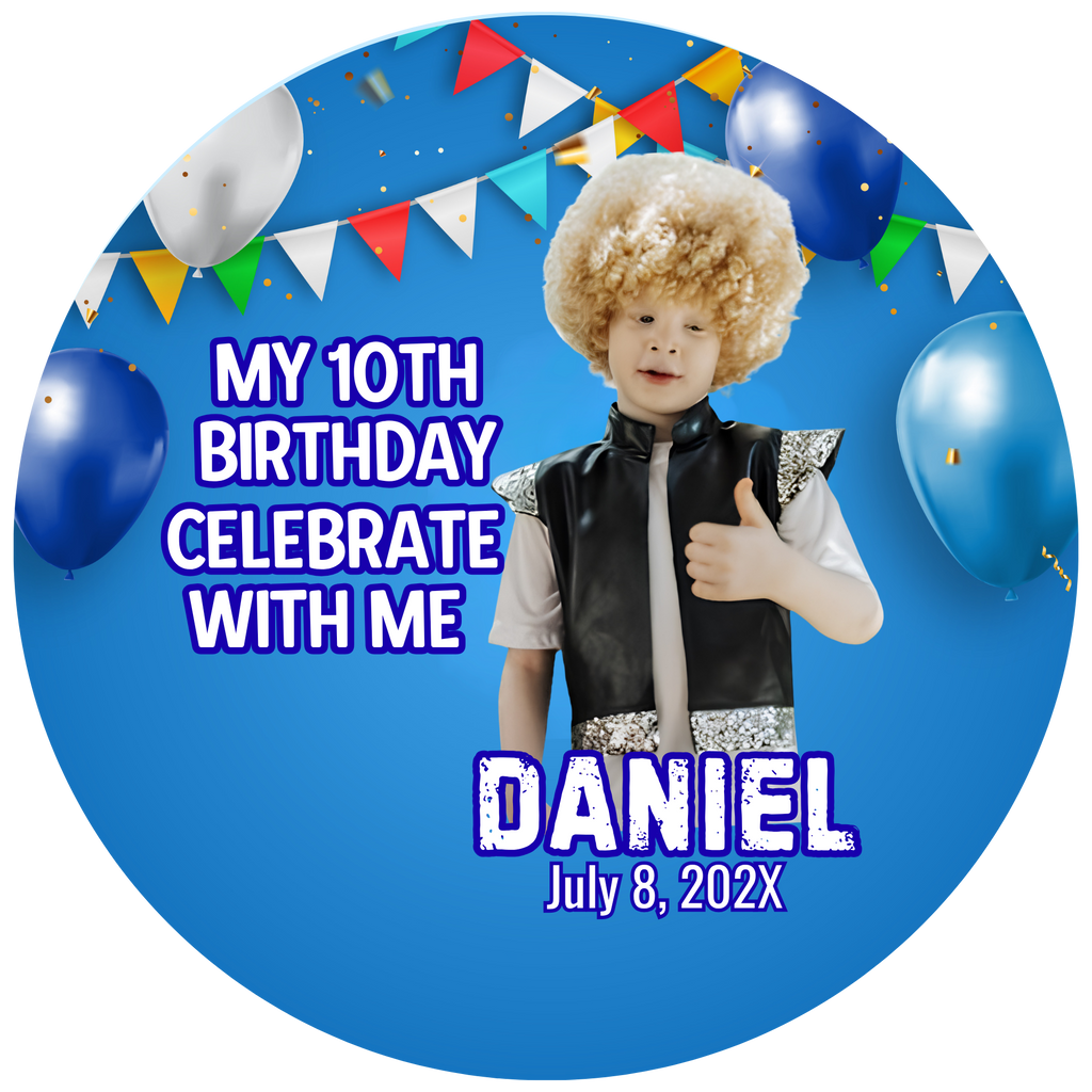 Birthday Photo Buttons Flag