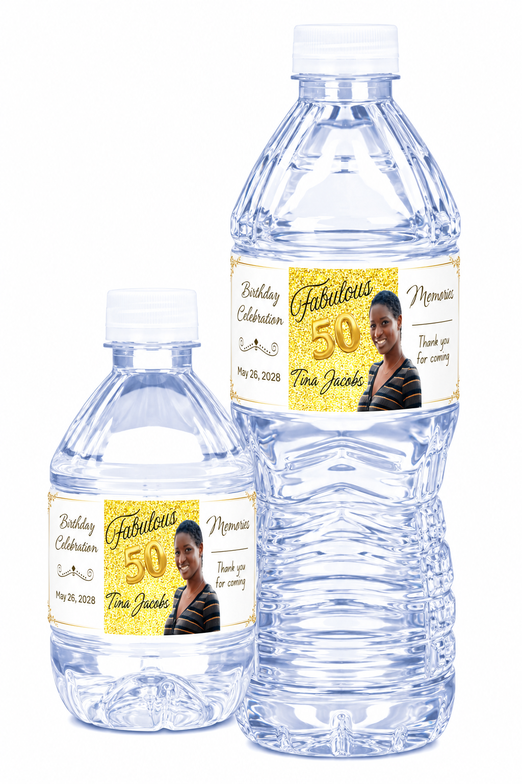 Custom Birthday Water Bottle Stickers Labels Set of 50