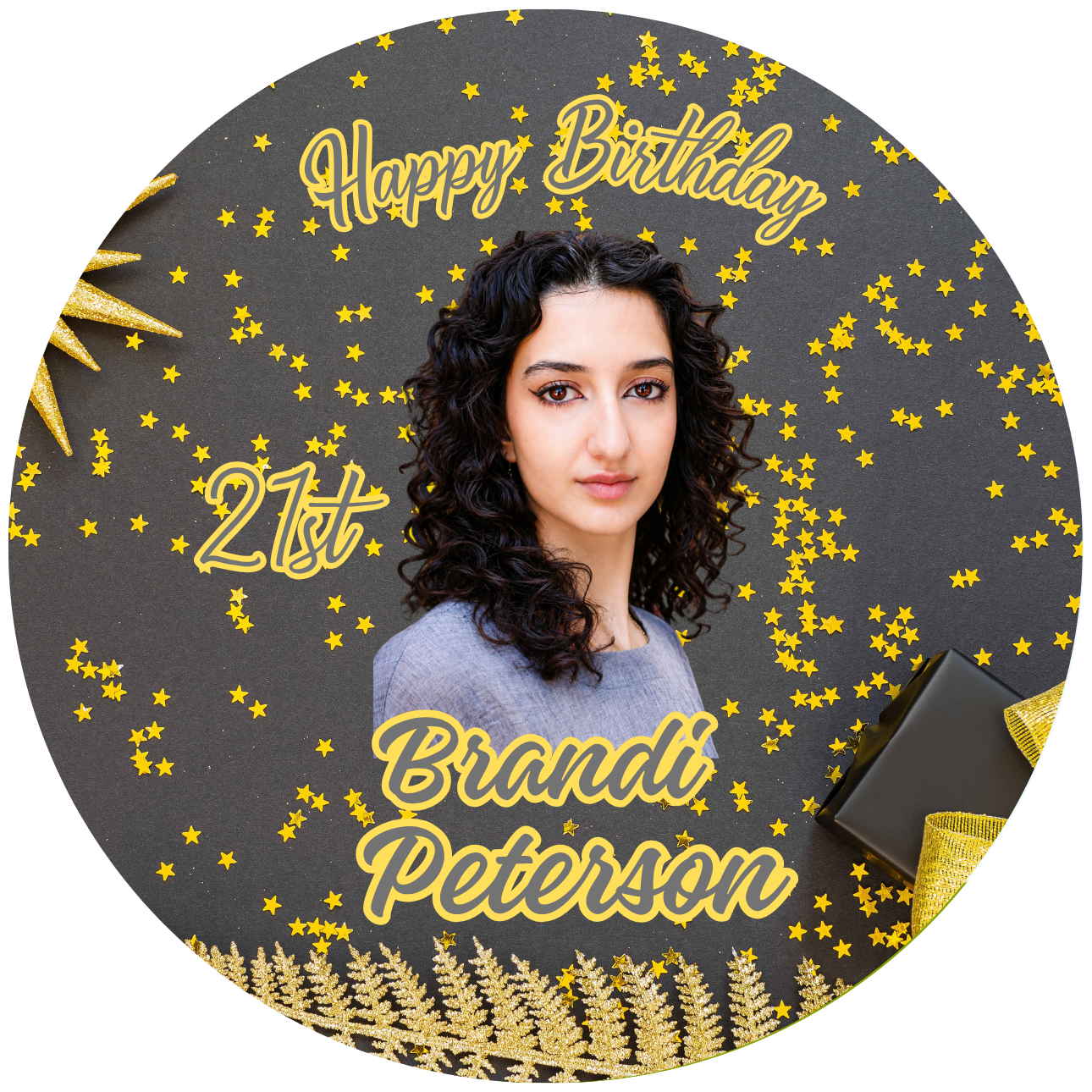 Birthday Photo Buttons Chic