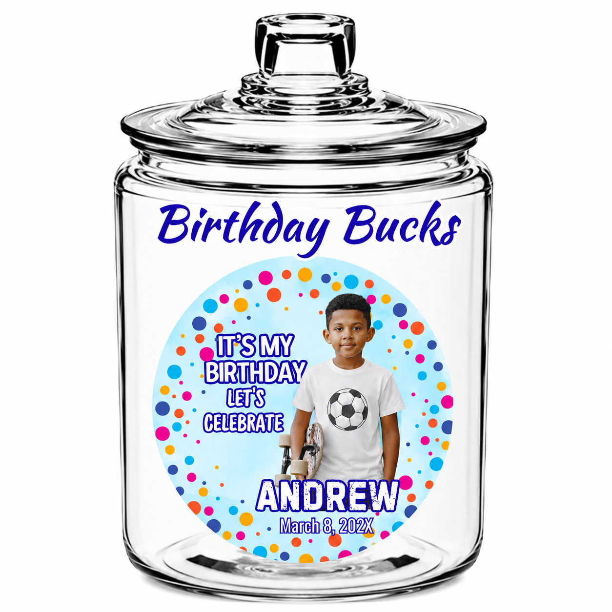 Custom Cash & Money Gift Jar Birthday Bucks