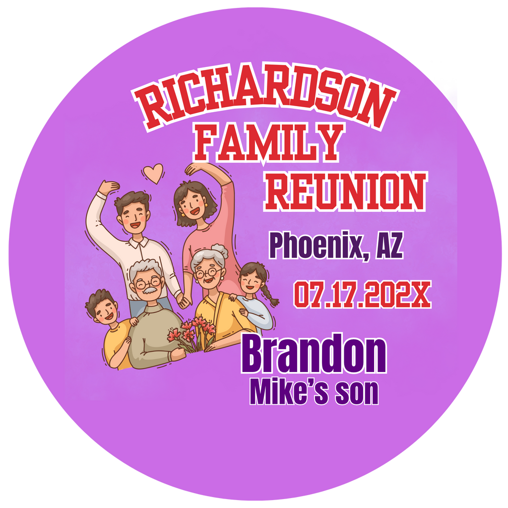 Event Photo Buttons Family Reunion