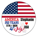 America 250 Years July 4th Button