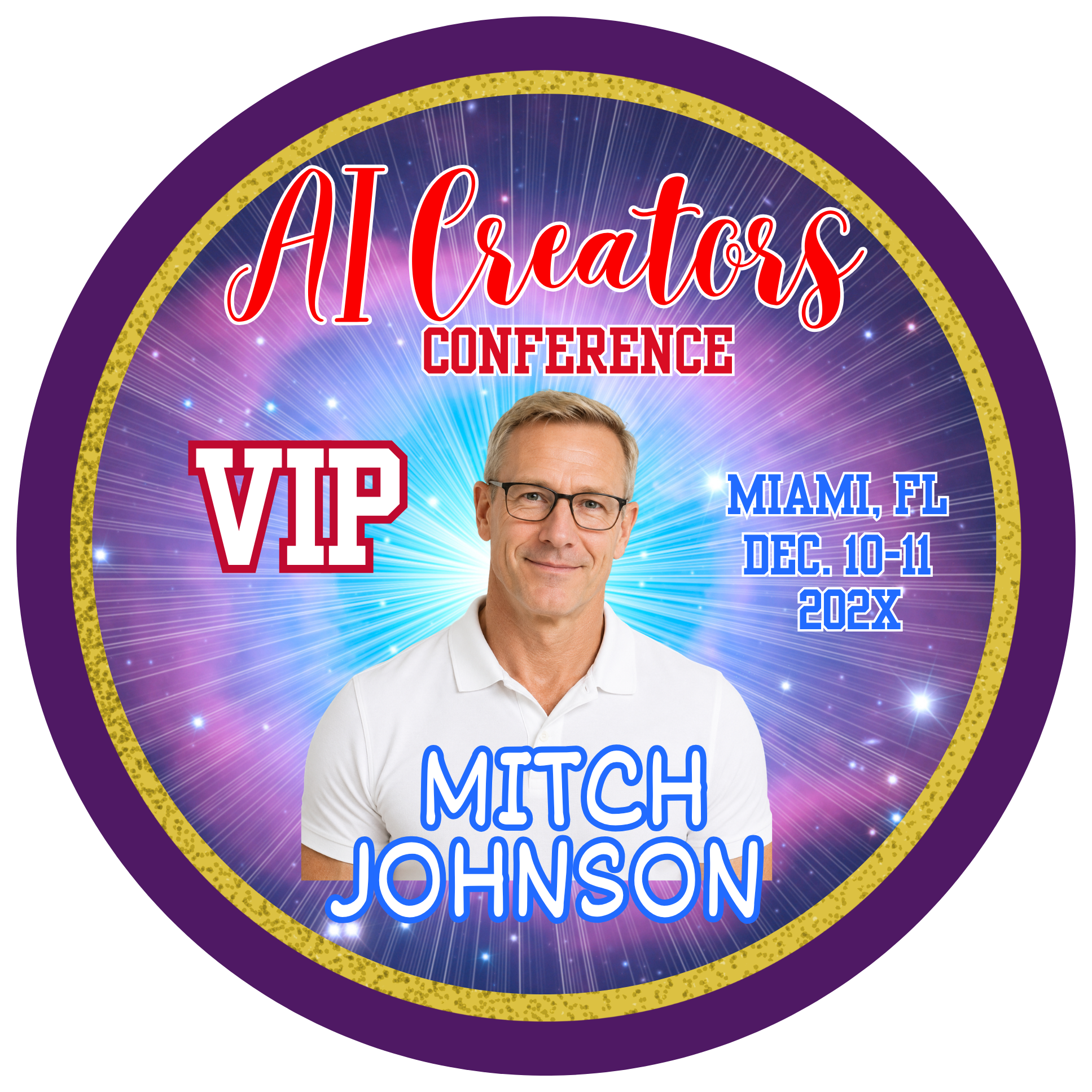 Custom Photo Event Button Badge & VIP Name Buttons Badges