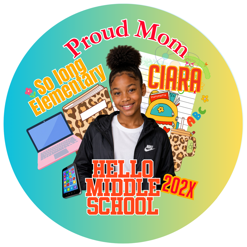 Graduation Photo Buttons Middle School