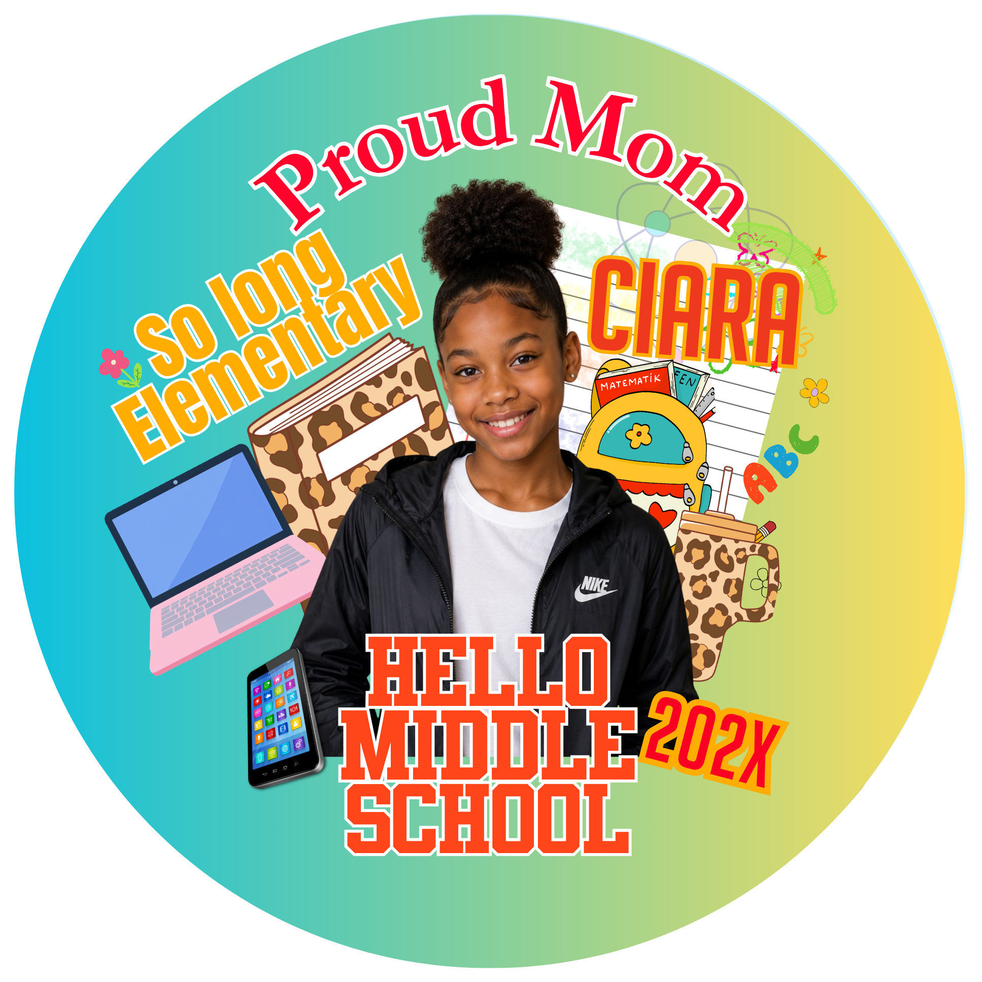 Graduation Photo Buttons Middle School