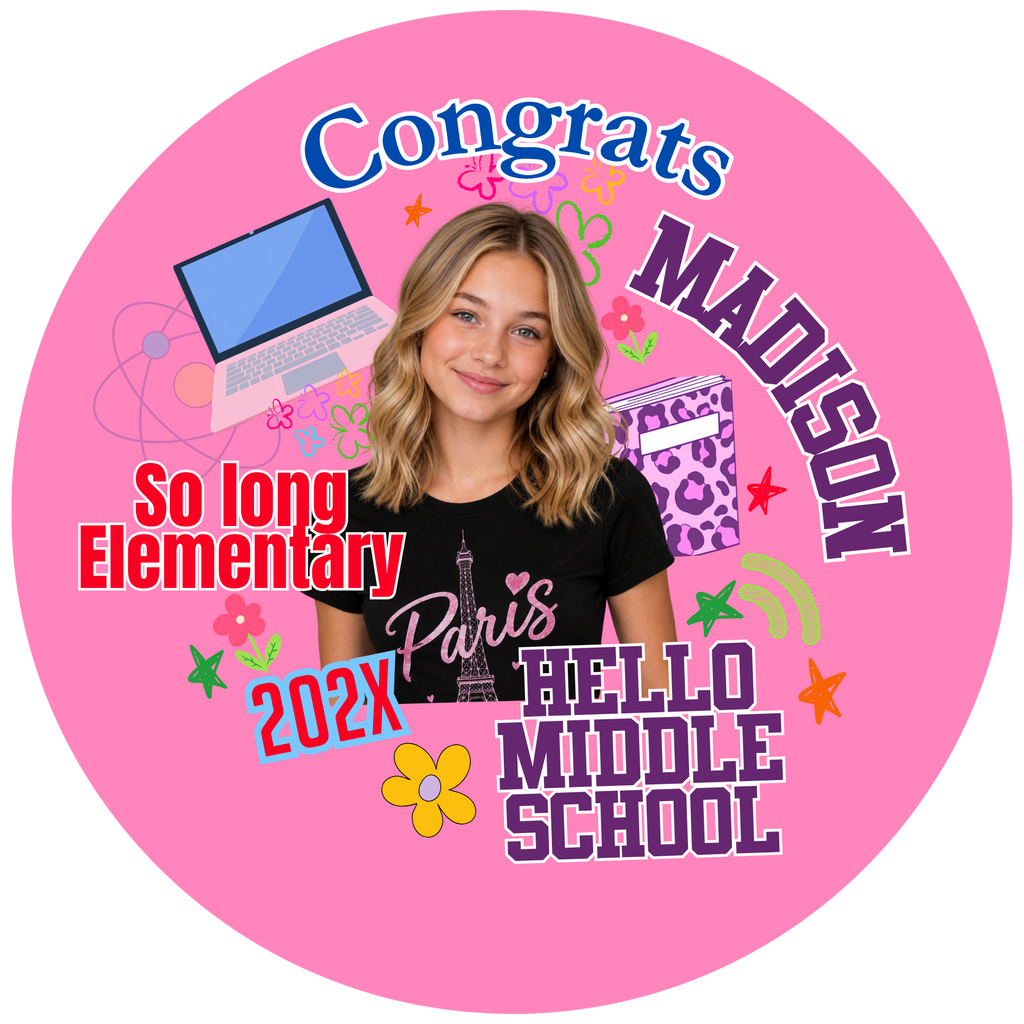 Graduation Photo Buttons Middle School