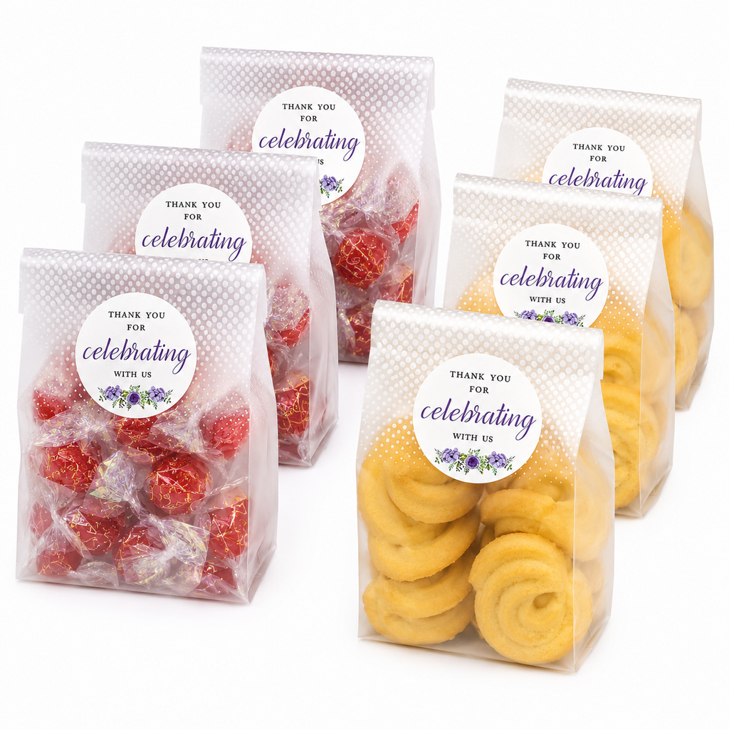 White Custom Event Stickers & Favor Labels - Set of 50