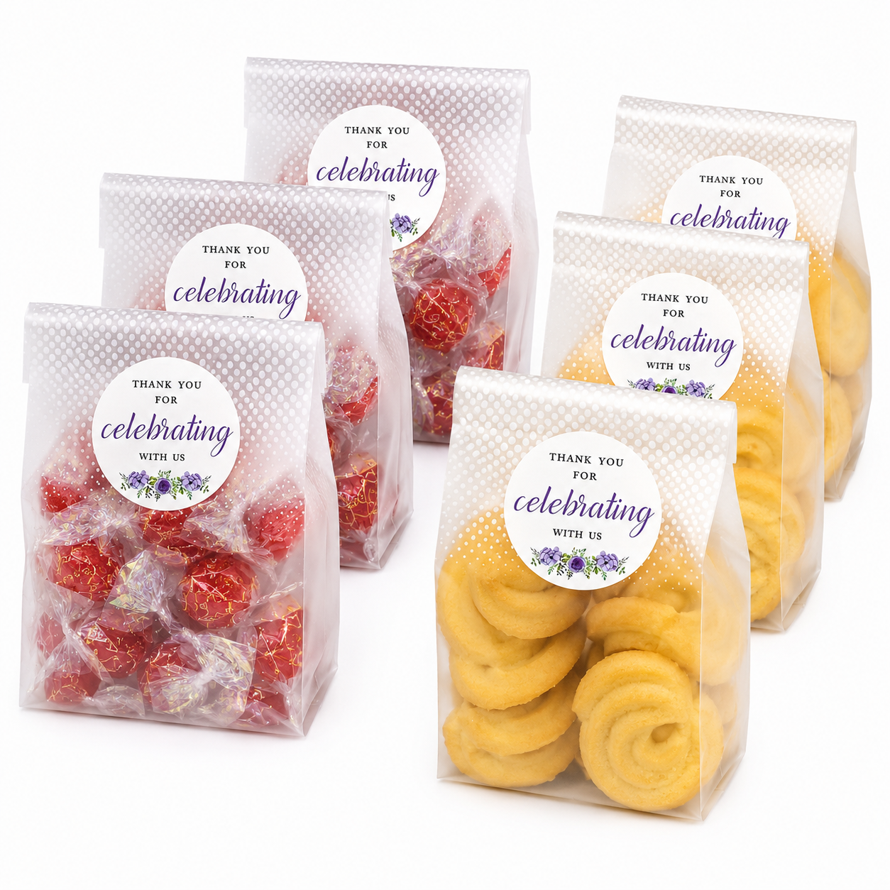 White Custom Event Stickers & Favor Labels - Set of 50