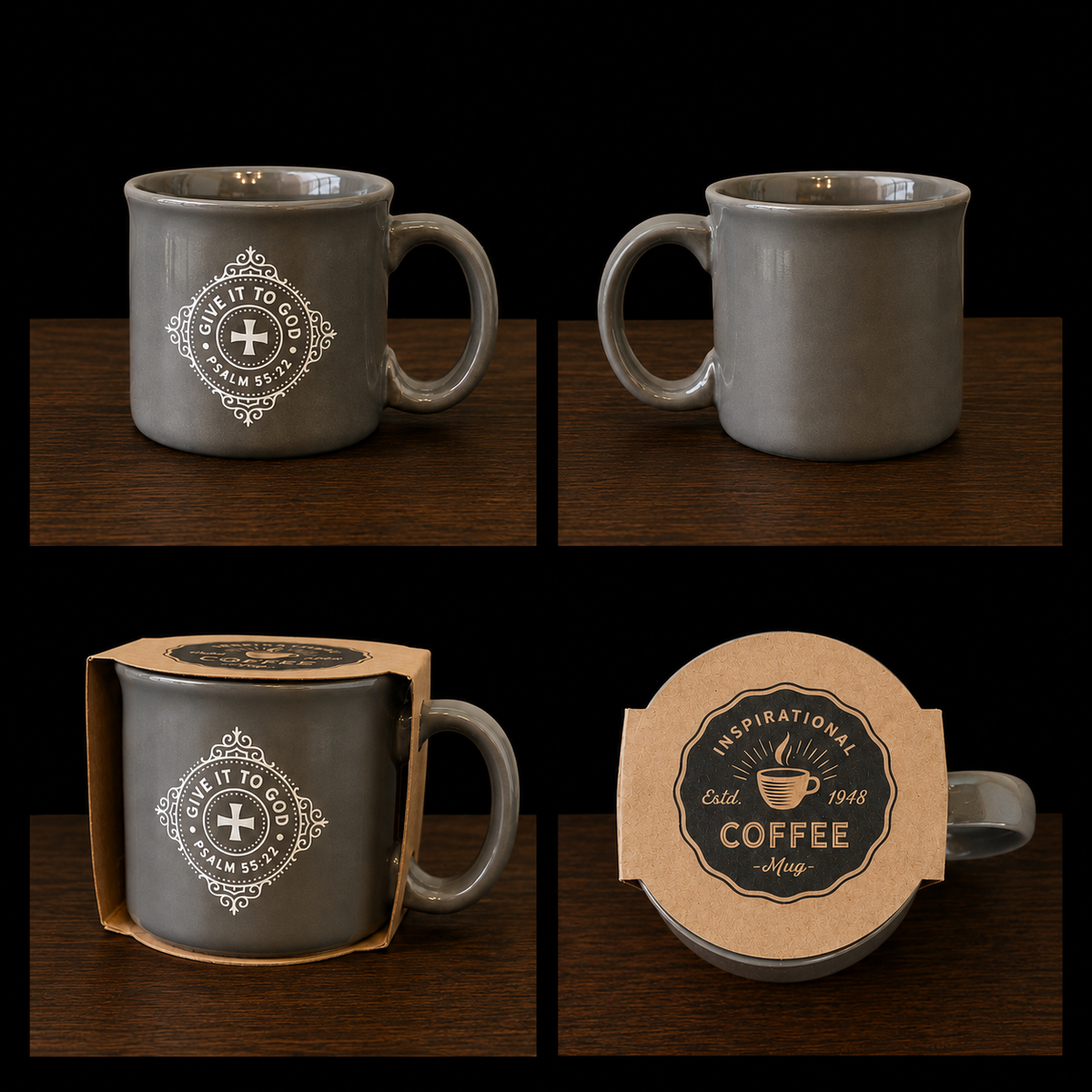 Inspirational Stoneware Mugs - Set of 2