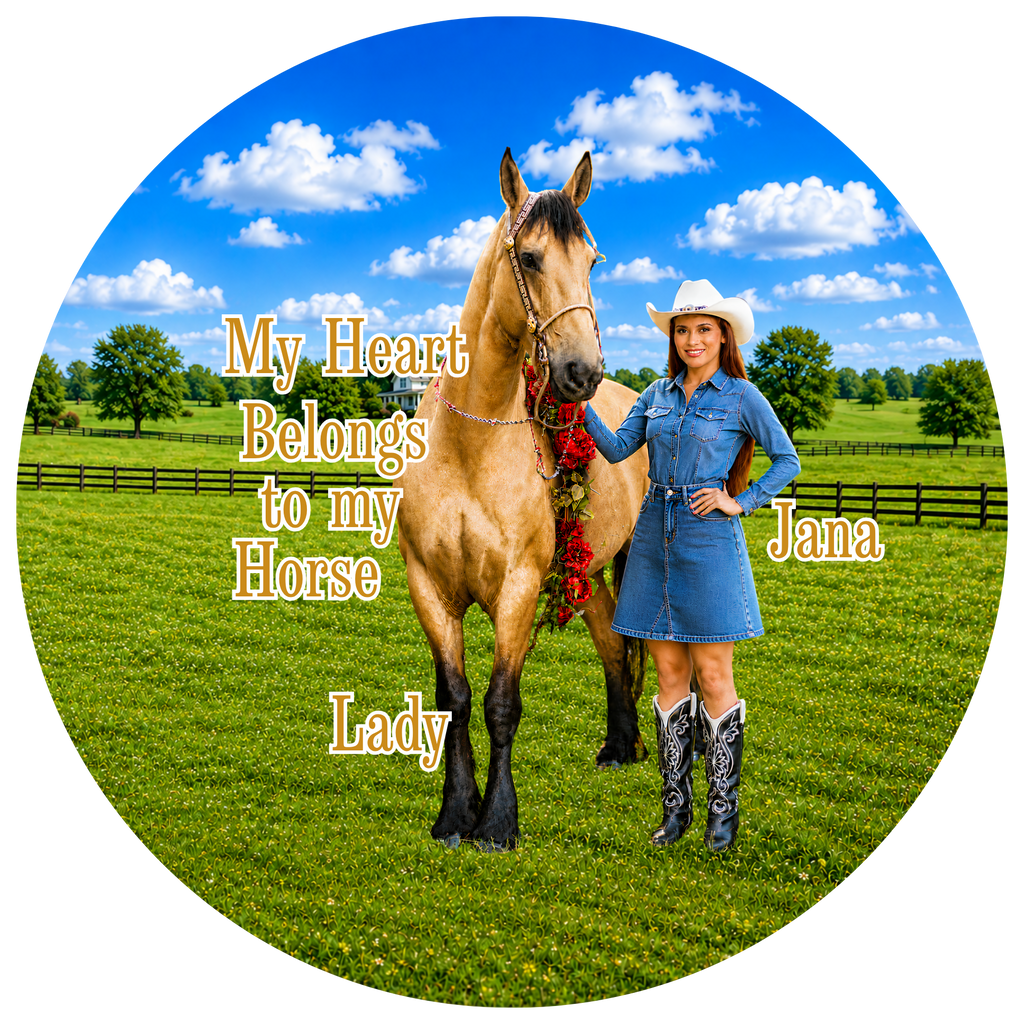 Pet Photo Buttons Horse Owner