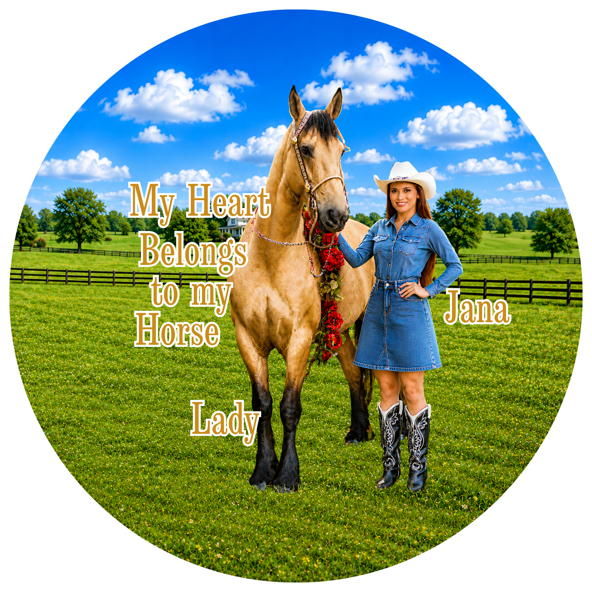 Pet Photo Buttons Horse Owner