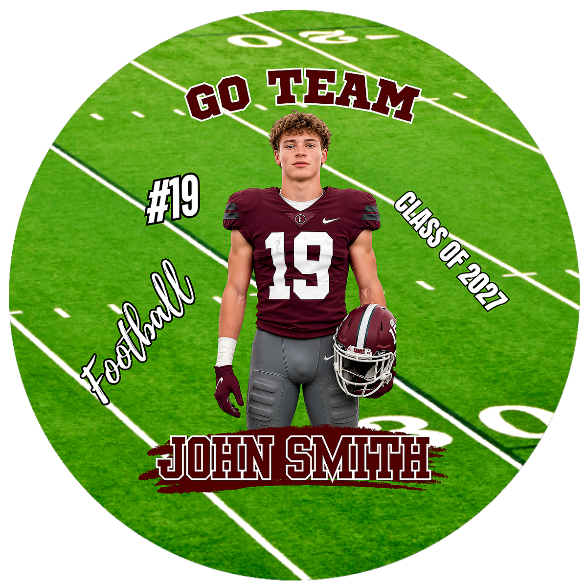 Football Photo Buttons - Field