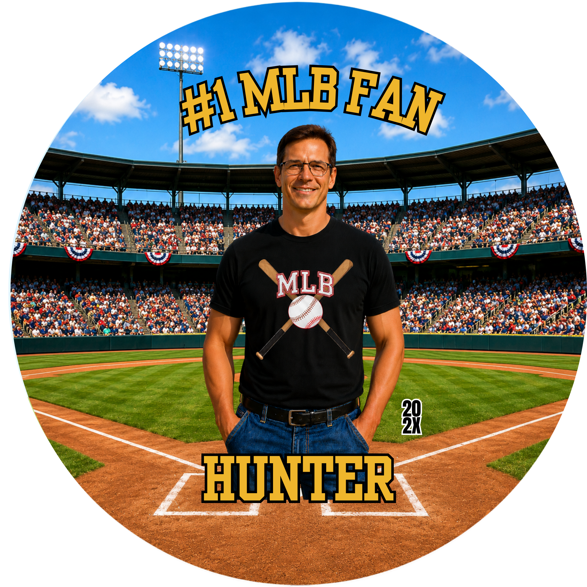 MLB Baseball Fan Photo Buttons