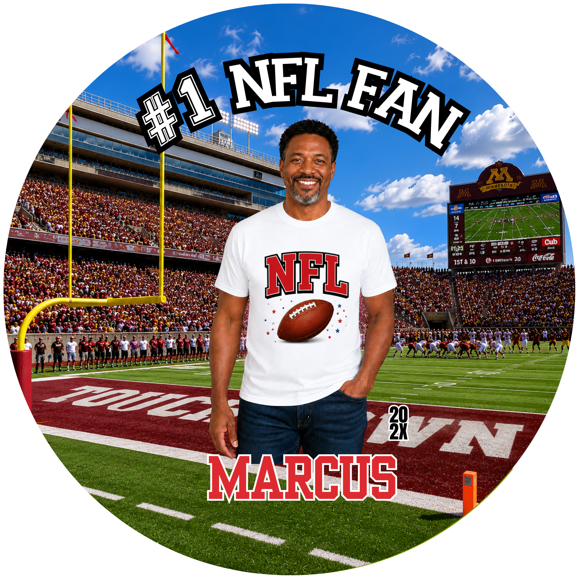 NFL Football Fan Photo Buttons