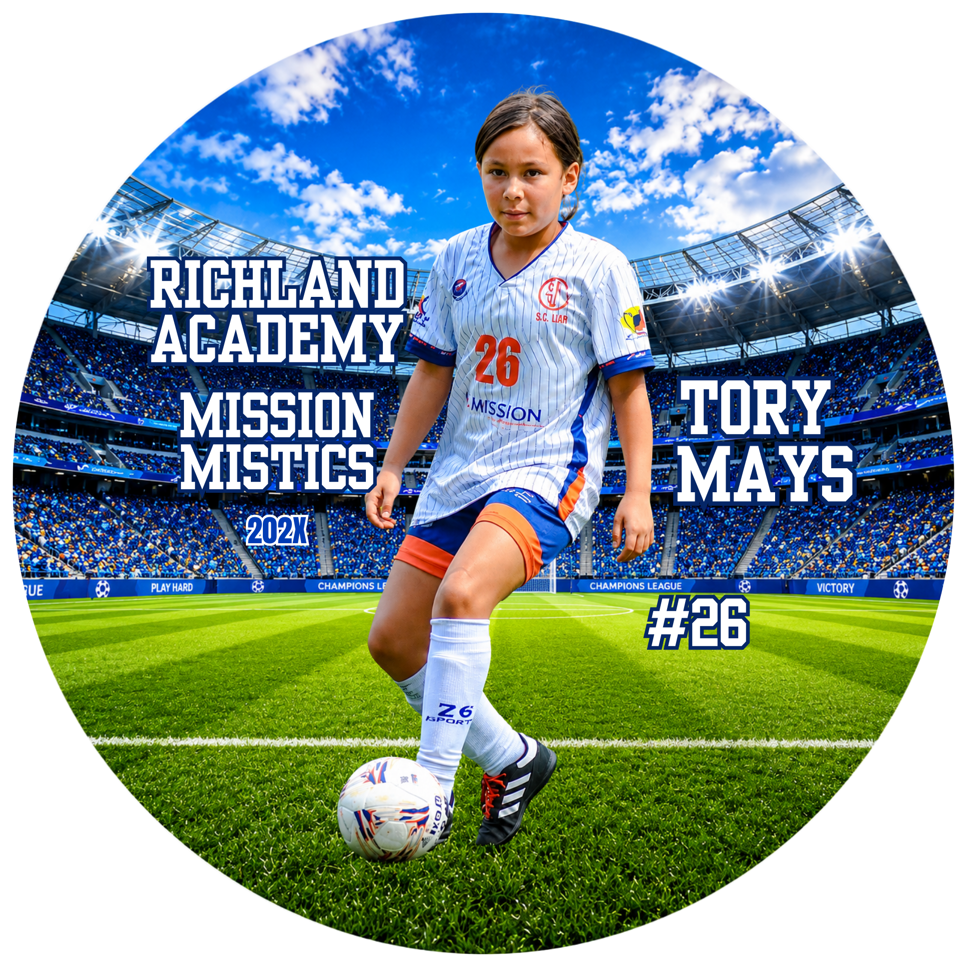 Soccer Photo Buttons Girls Soccer