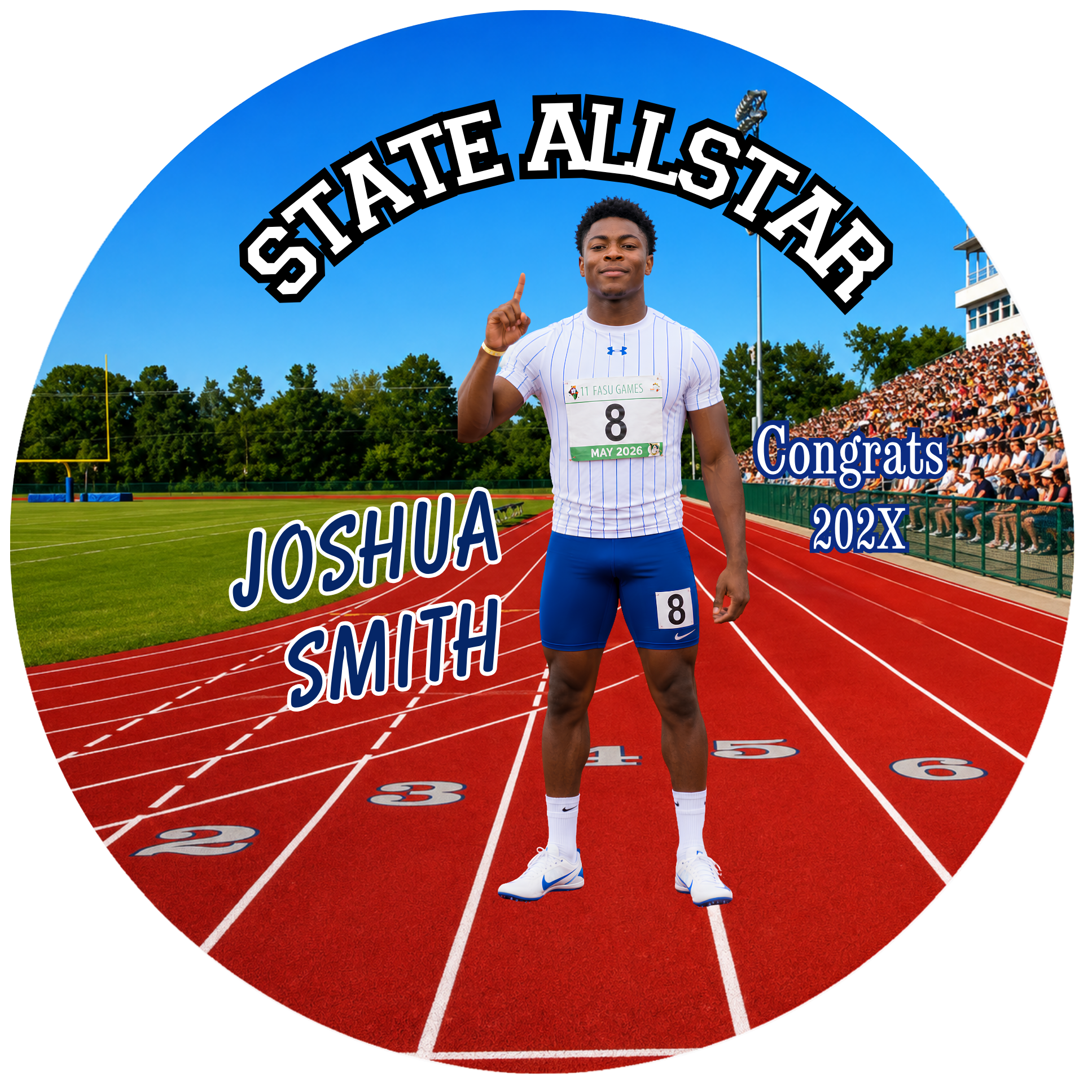 Track and Field Photo Buttons