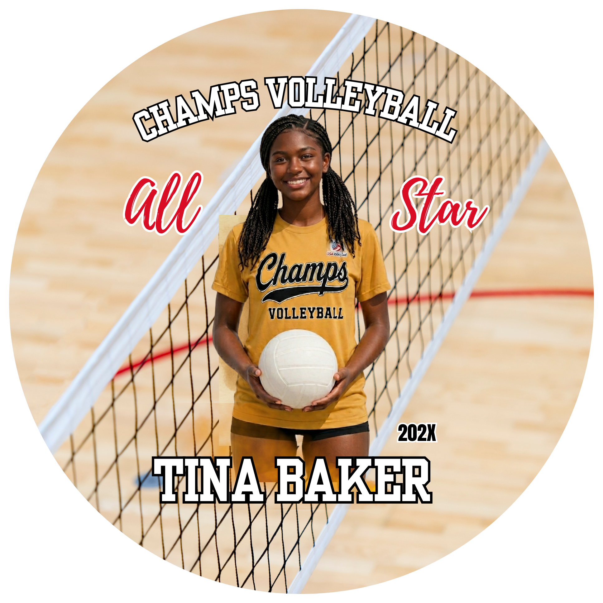 Volleyball Photo Buttons