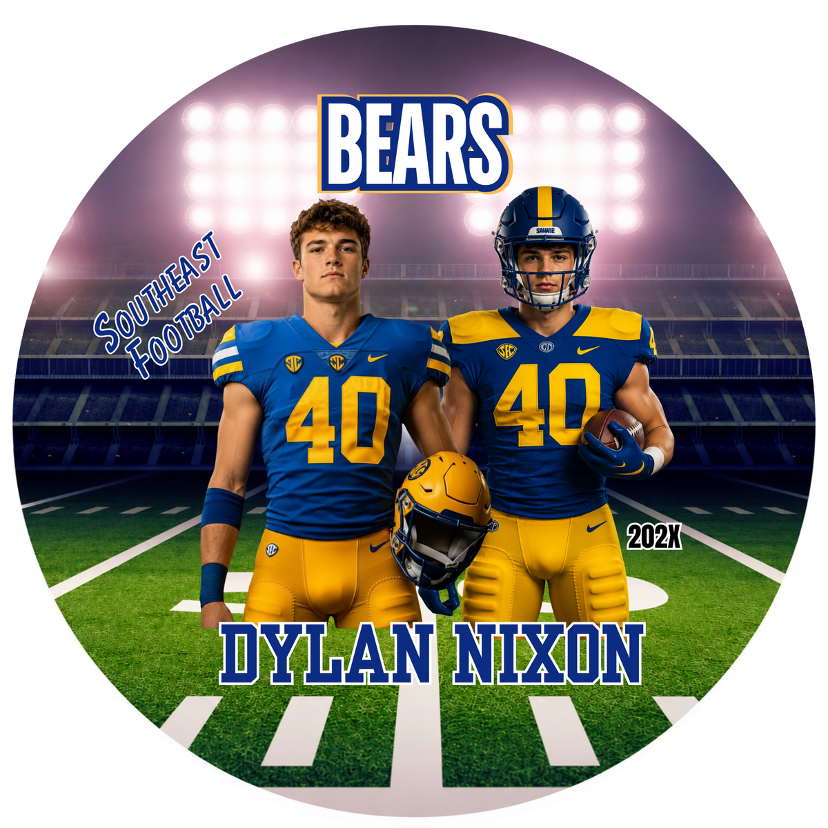 Football Photo Buttons - Stadium