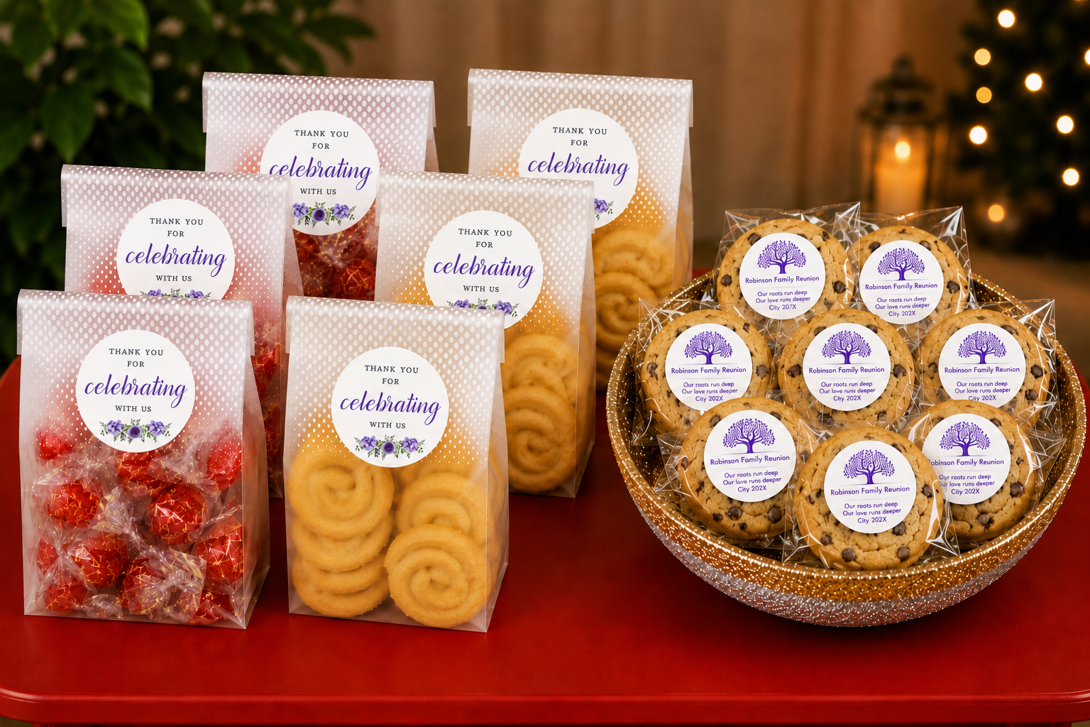 White Custom Event Stickers & Favor Labels - Set of 50