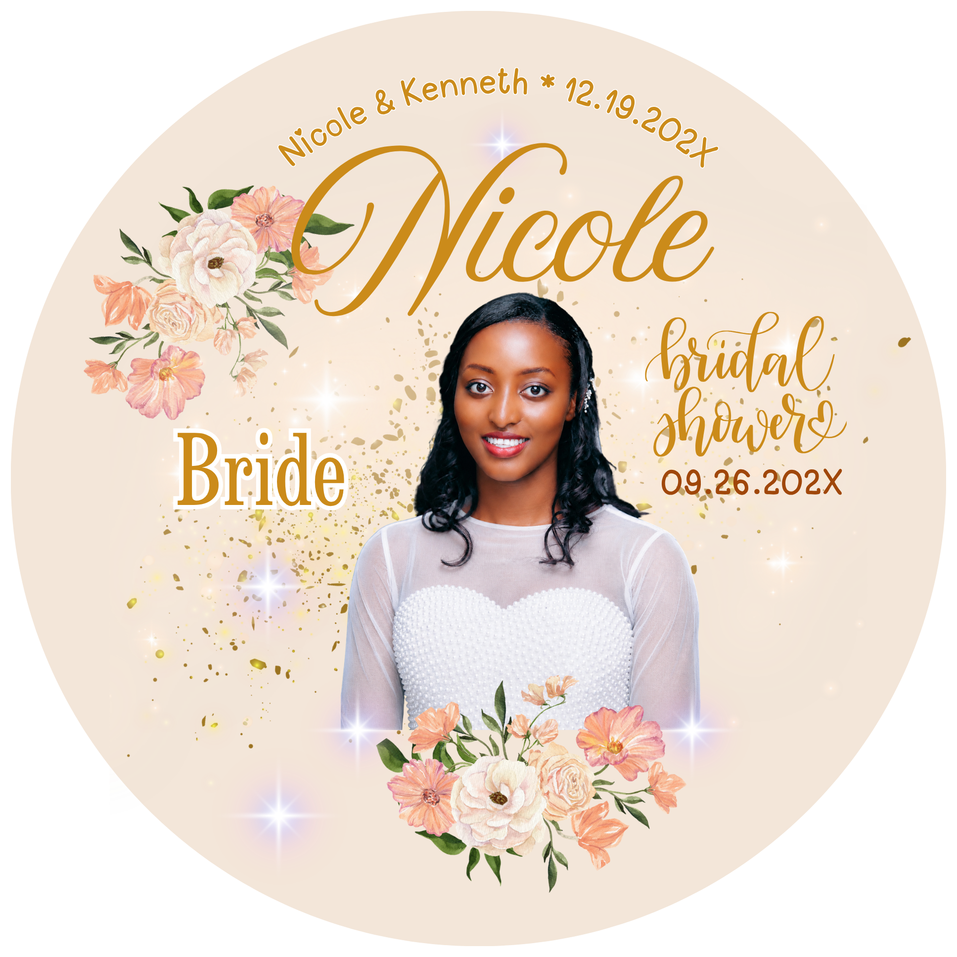 Wedding Photo Buttons Bride