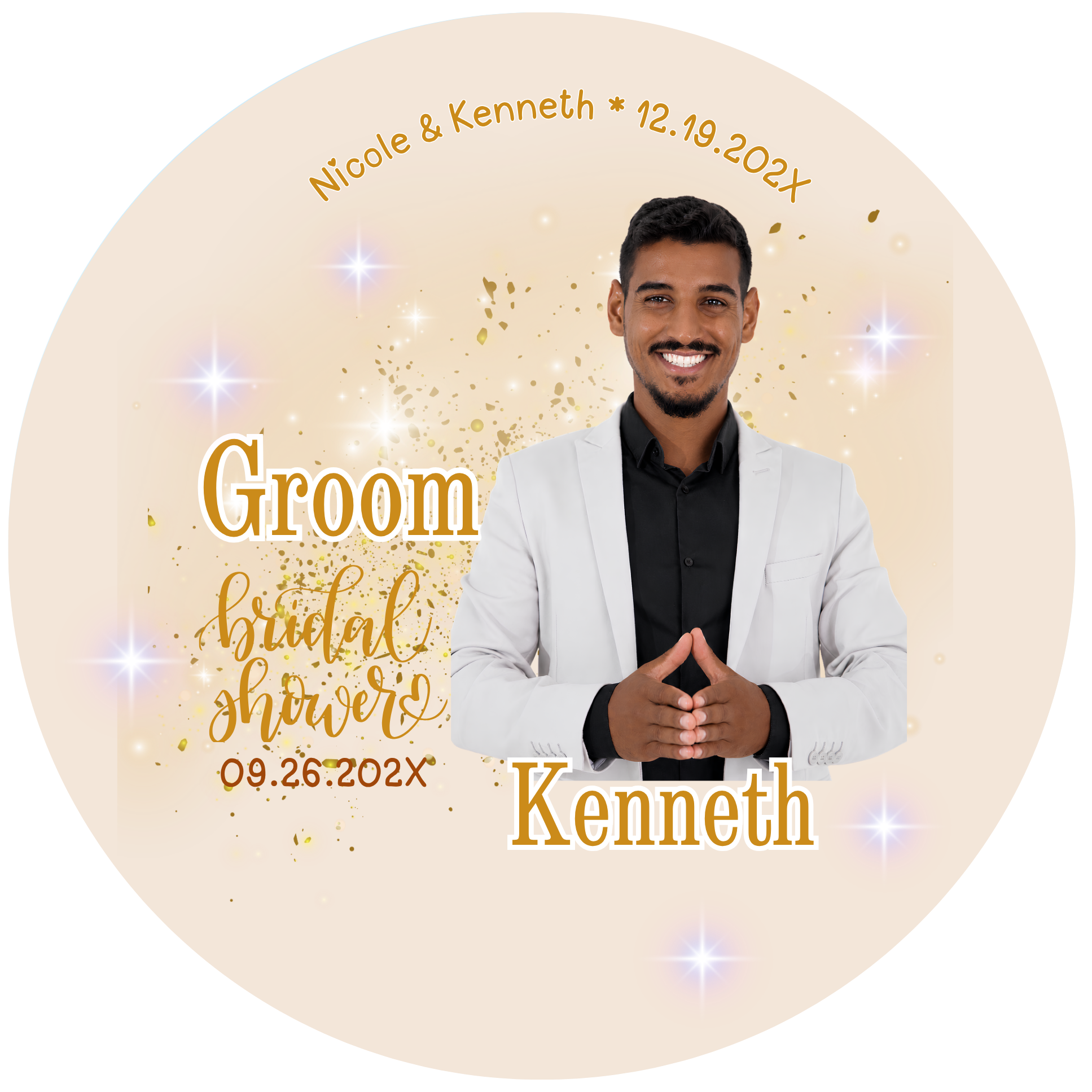 Wedding Photo Buttons Groom