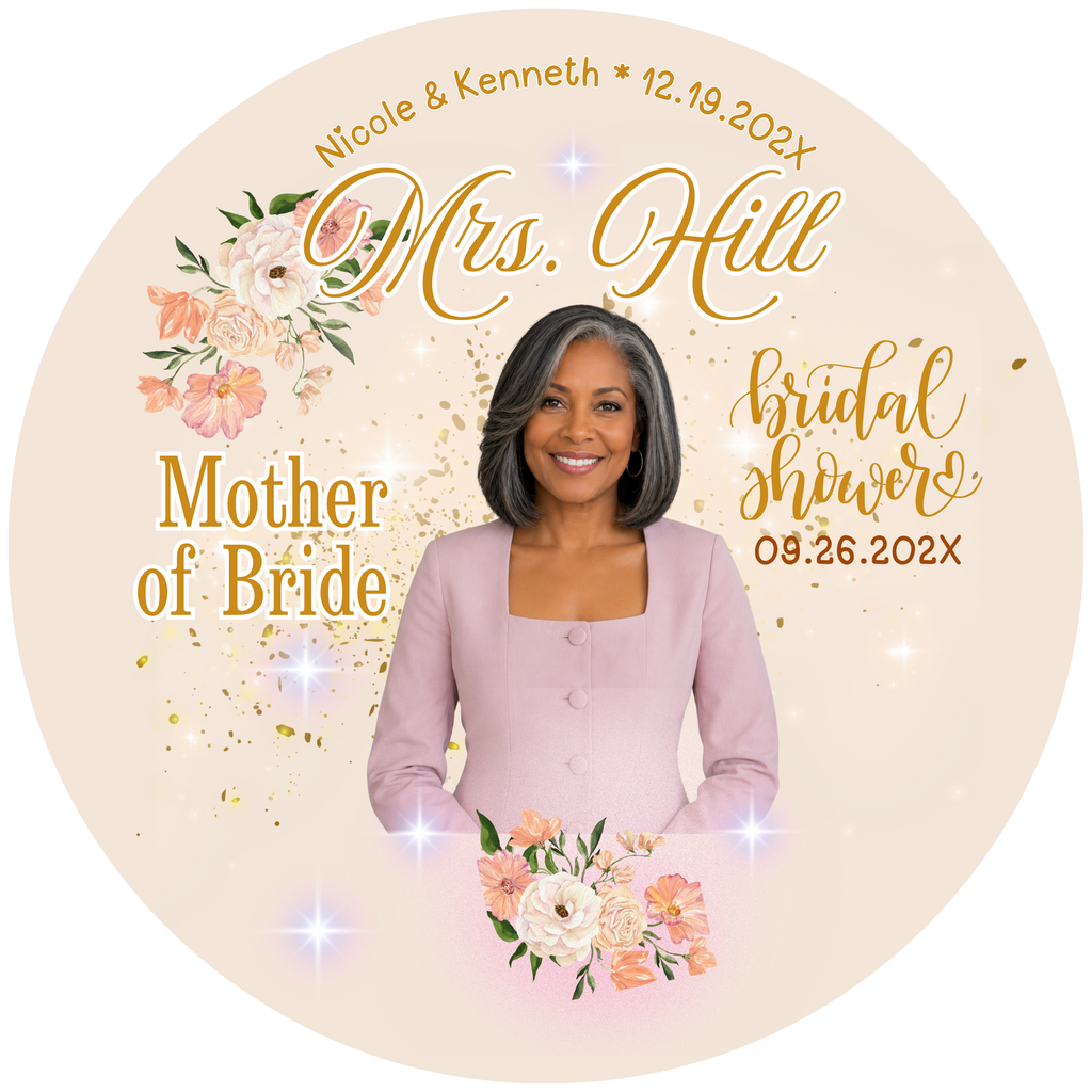 Wedding Photo Buttons Mother of Bride